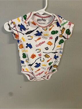 Warner Bros. Harry Potter White Multicolor House Icons Onesie